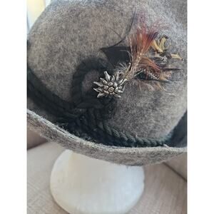 Vtg Lemert Bavarian German Alpine Hat Wool Felt Fedora Rope Band Octoberfest